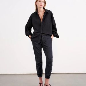 Nili Lotan 111/88 Cropped Military Pant in Carbon Sz 12